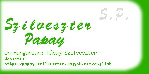 szilveszter papay business card